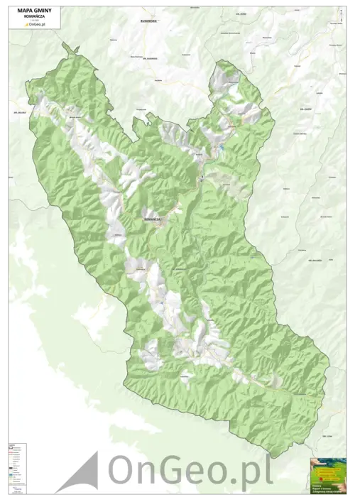 Mapa gminy Komańcza